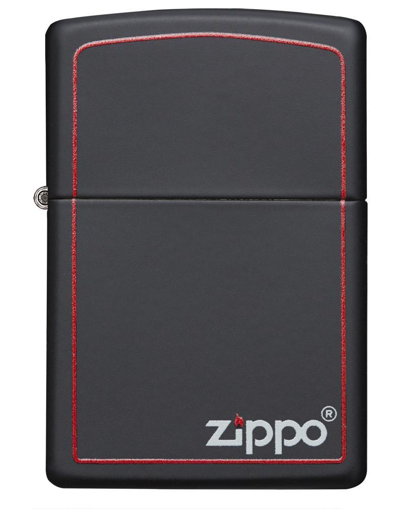 Zippo Black Matte with Red Border Pocket Lighter Zippo